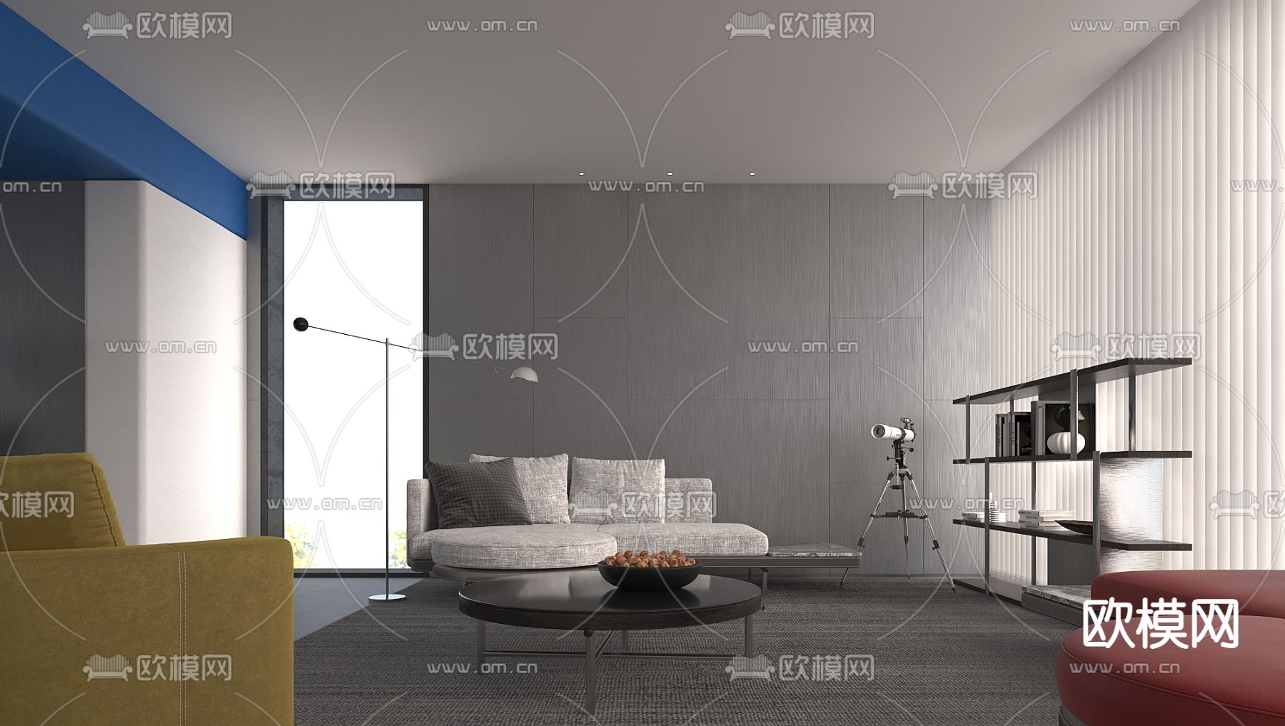 工业风客厅su模型下载（渲染图2）