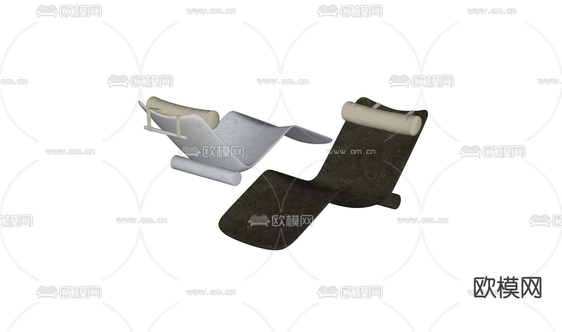现代躺椅su模型下载（渲染图1）