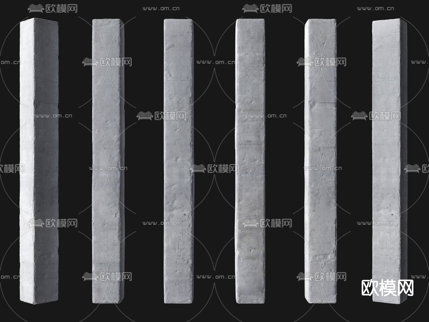 混凝土柱 柱子su模型下载（渲染图2）