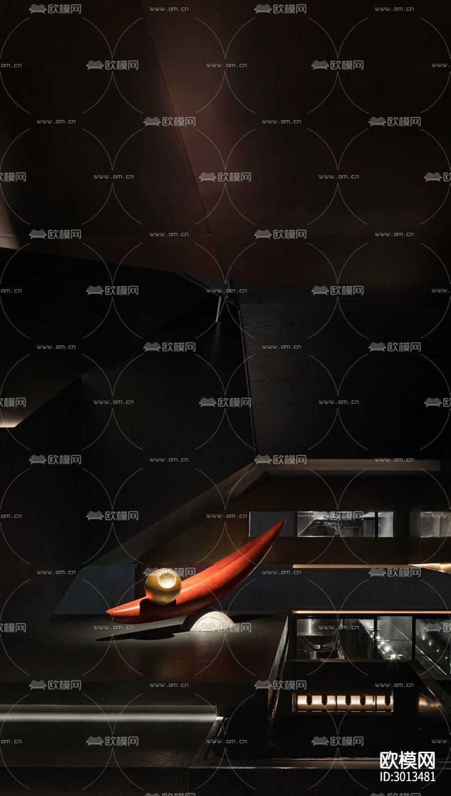 高级灰西餐厅效果图下载（渲染图7）