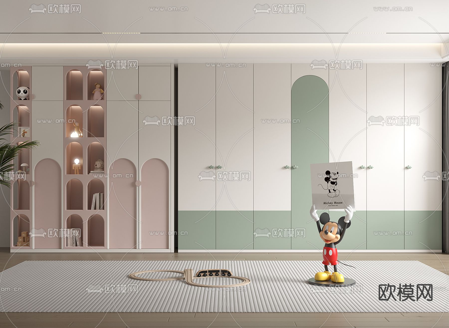 儿童衣柜 书柜3d模型下载