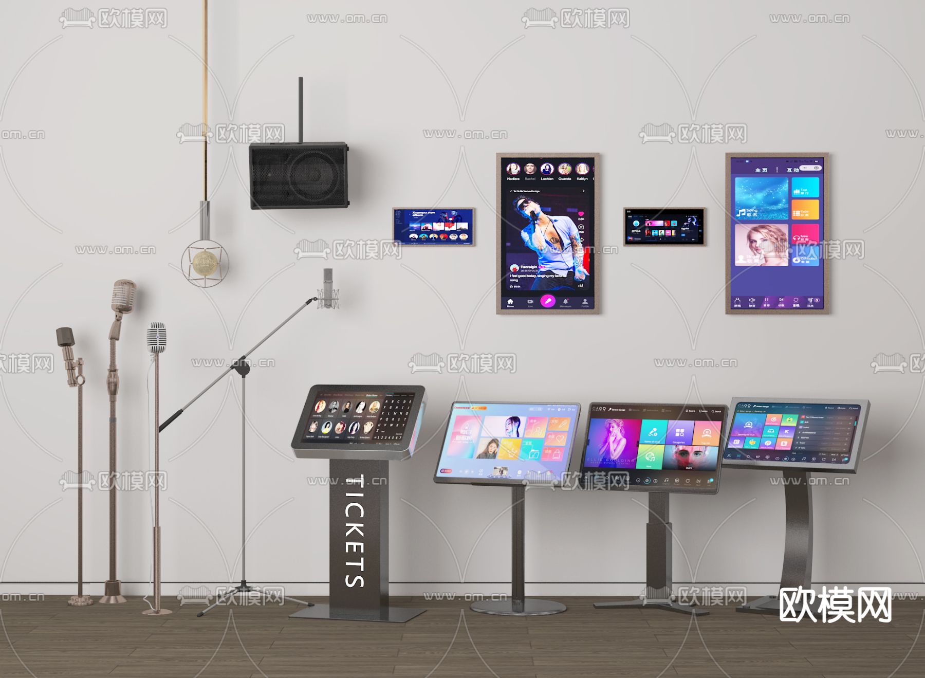 现代点歌机 点歌屏su模型下载（渲染图2）