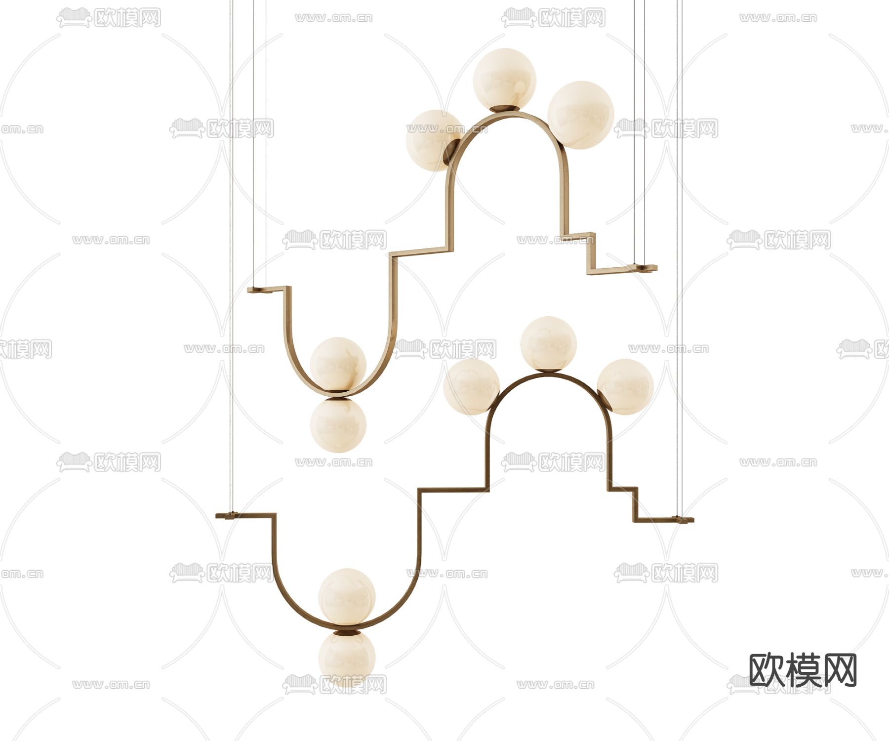 轻奢吊灯 装饰灯3d模型下载