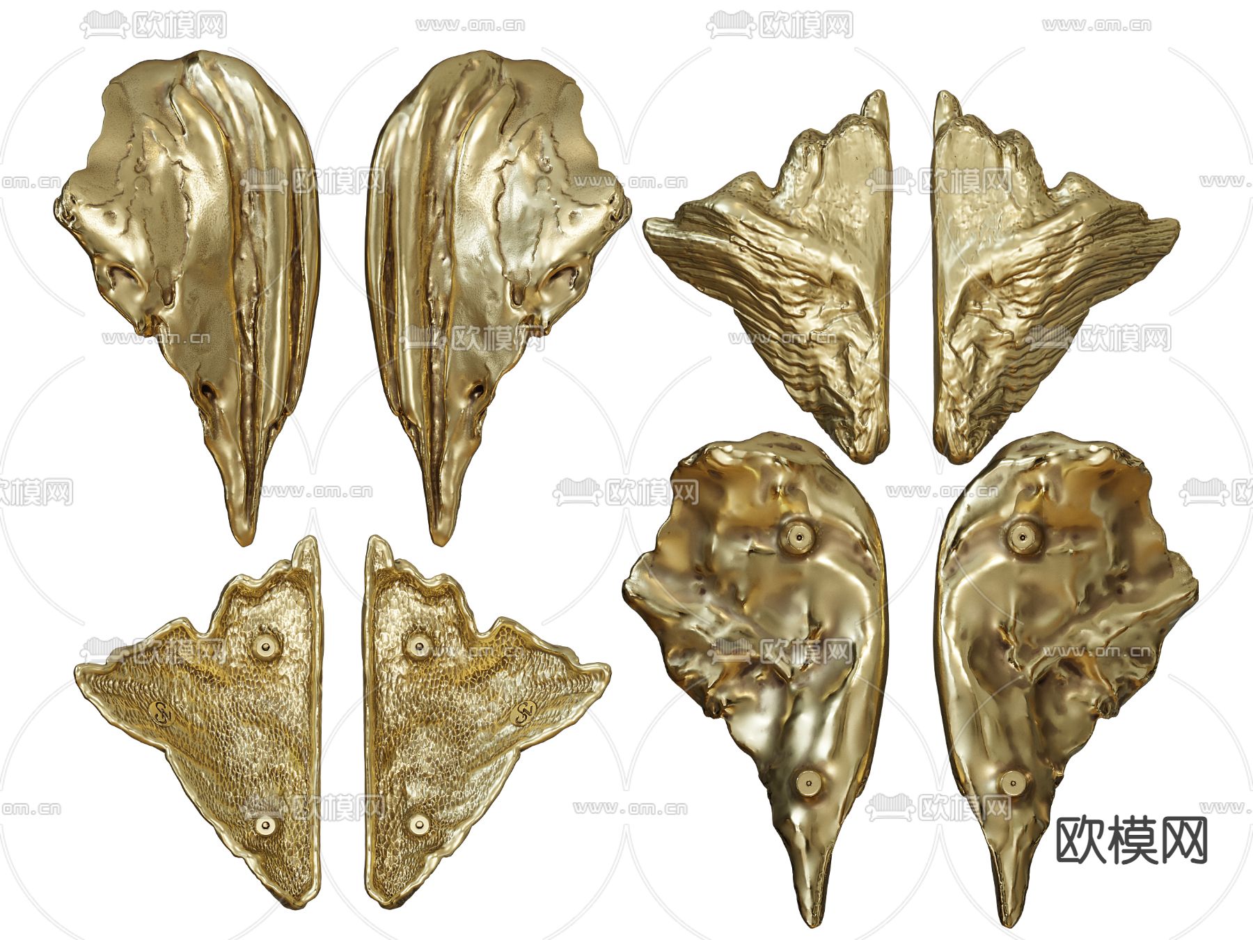 羽翼雕塑 艺术摆件3d模型下载