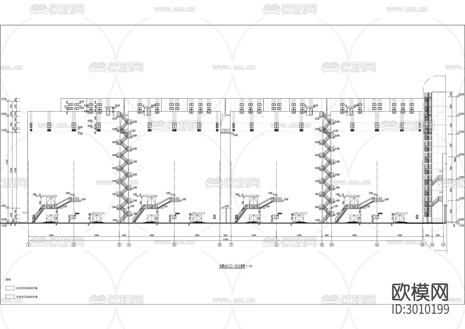 粮油储备加工中心建设工程cad施工图下载（渲染图4）