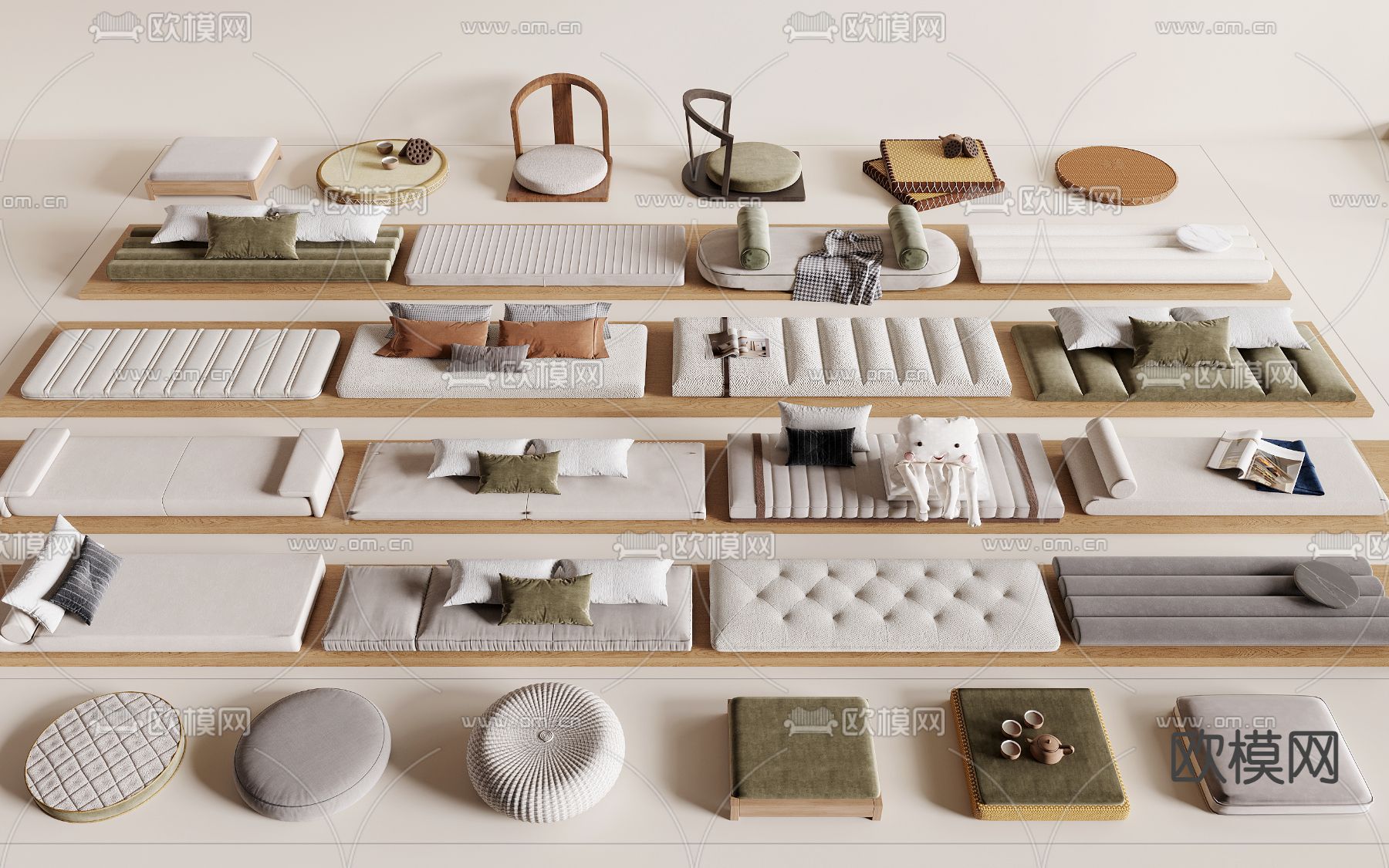 垫子 坐垫 飘窗垫 榻榻米坐垫3d模型下载