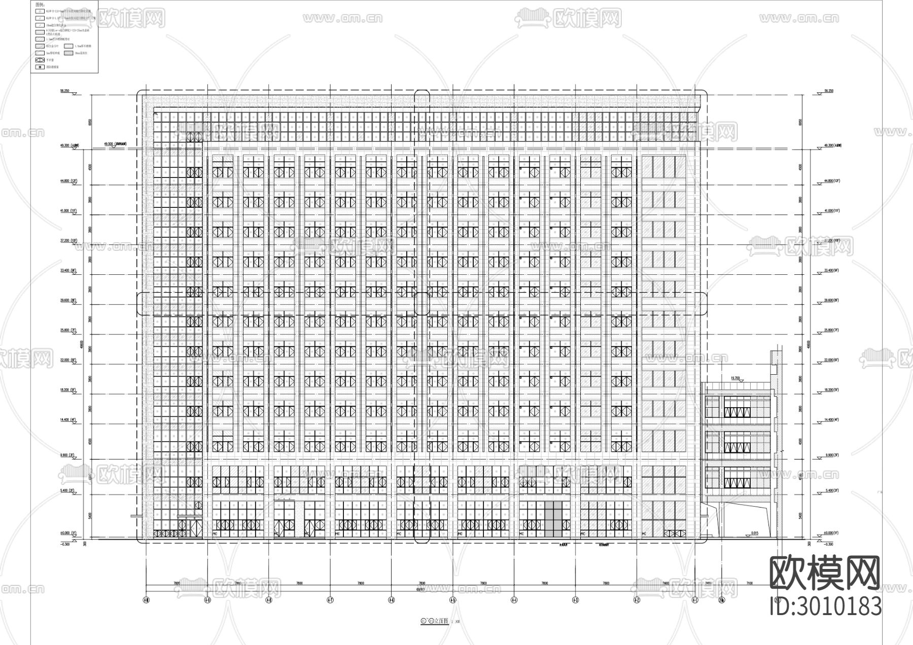 海东院区一期项目幕墙工程cad施工图下载（渲染图9）