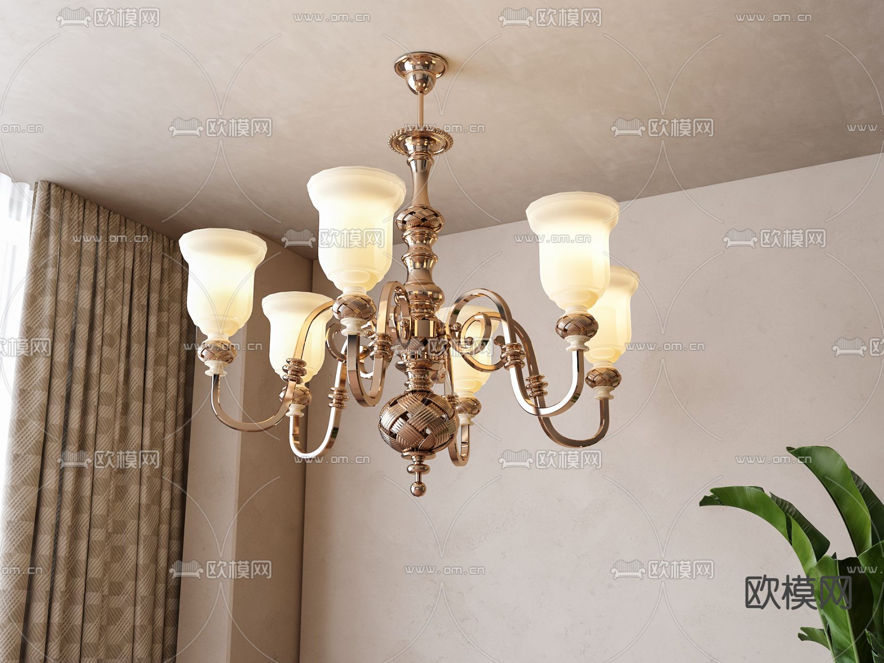 美式吊灯 法式吊灯3d模型下载