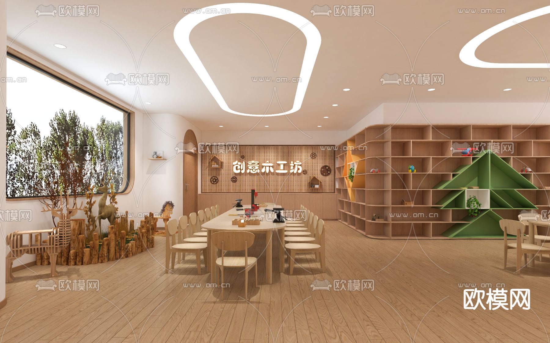 手工教室 木工室3d模型下载（渲染图1）