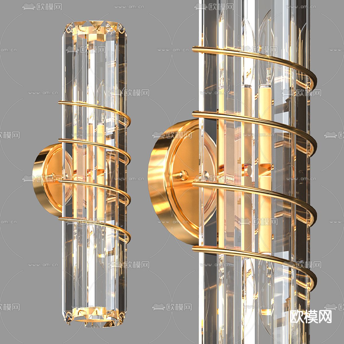 轻奢壁灯 玻璃壁灯3d模型下载