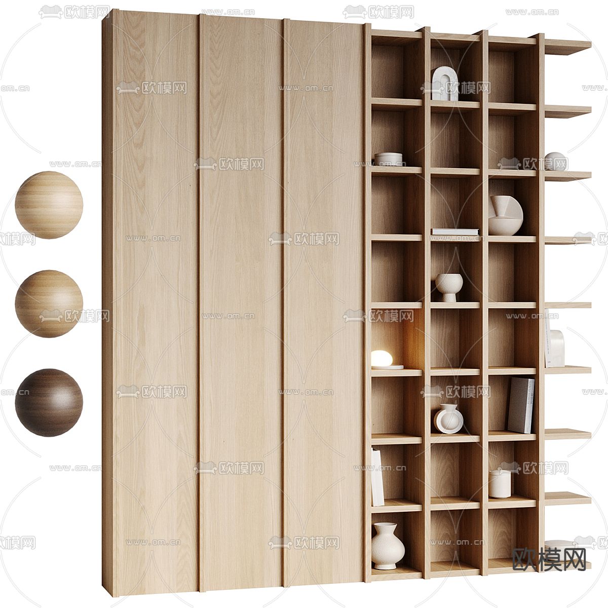 侘寂装饰柜 陈列柜3d模型下载（渲染图1）