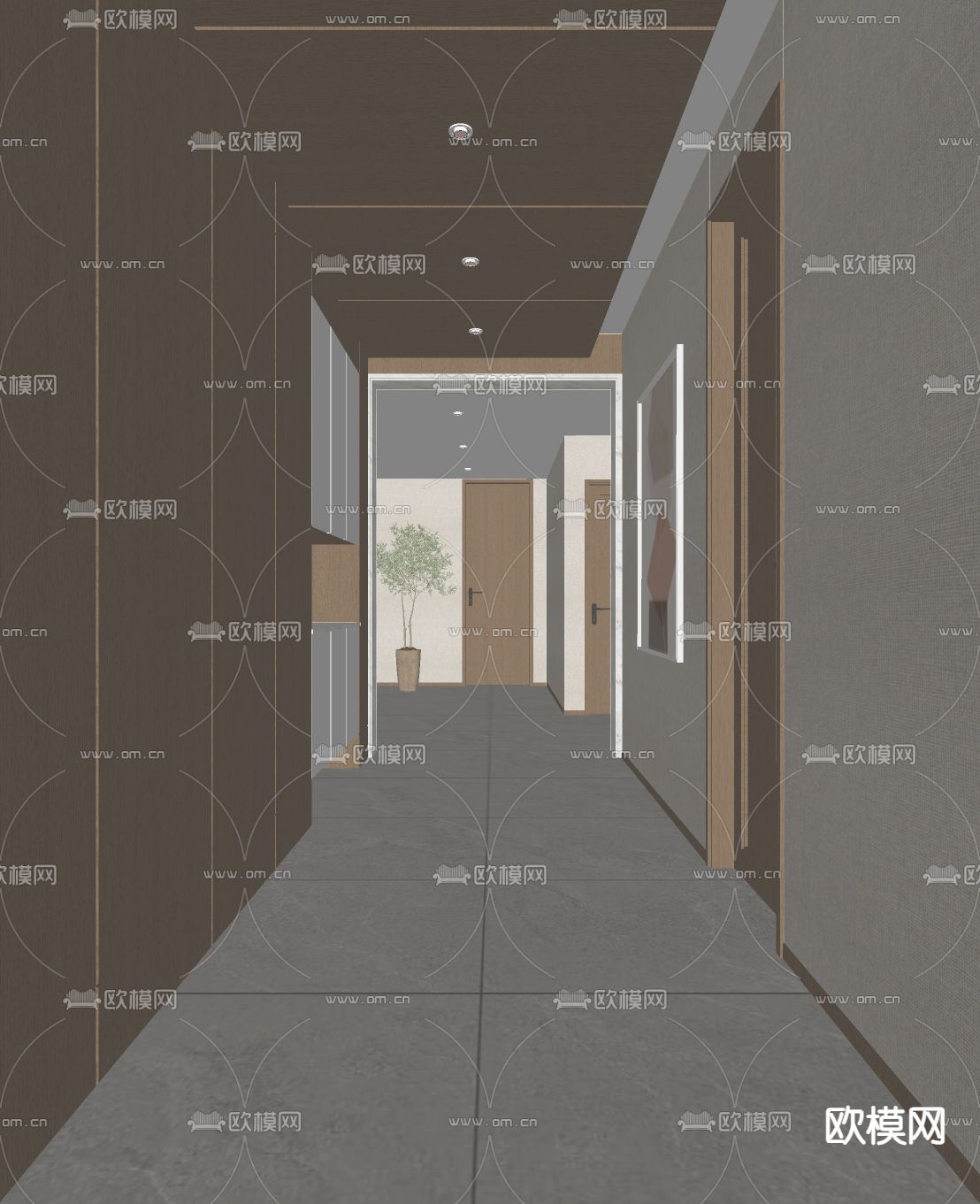 现代玄关su模型下载（渲染图1）