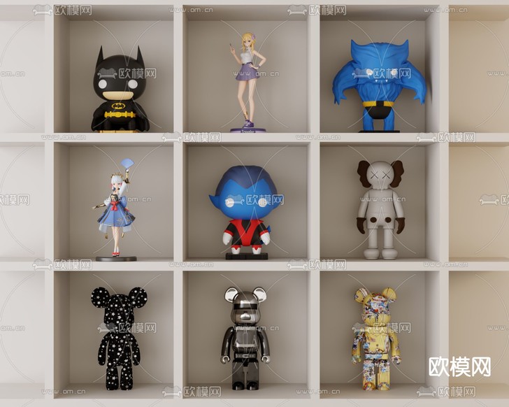 卡通雕塑 潮玩 公仔 手办3d模型下载