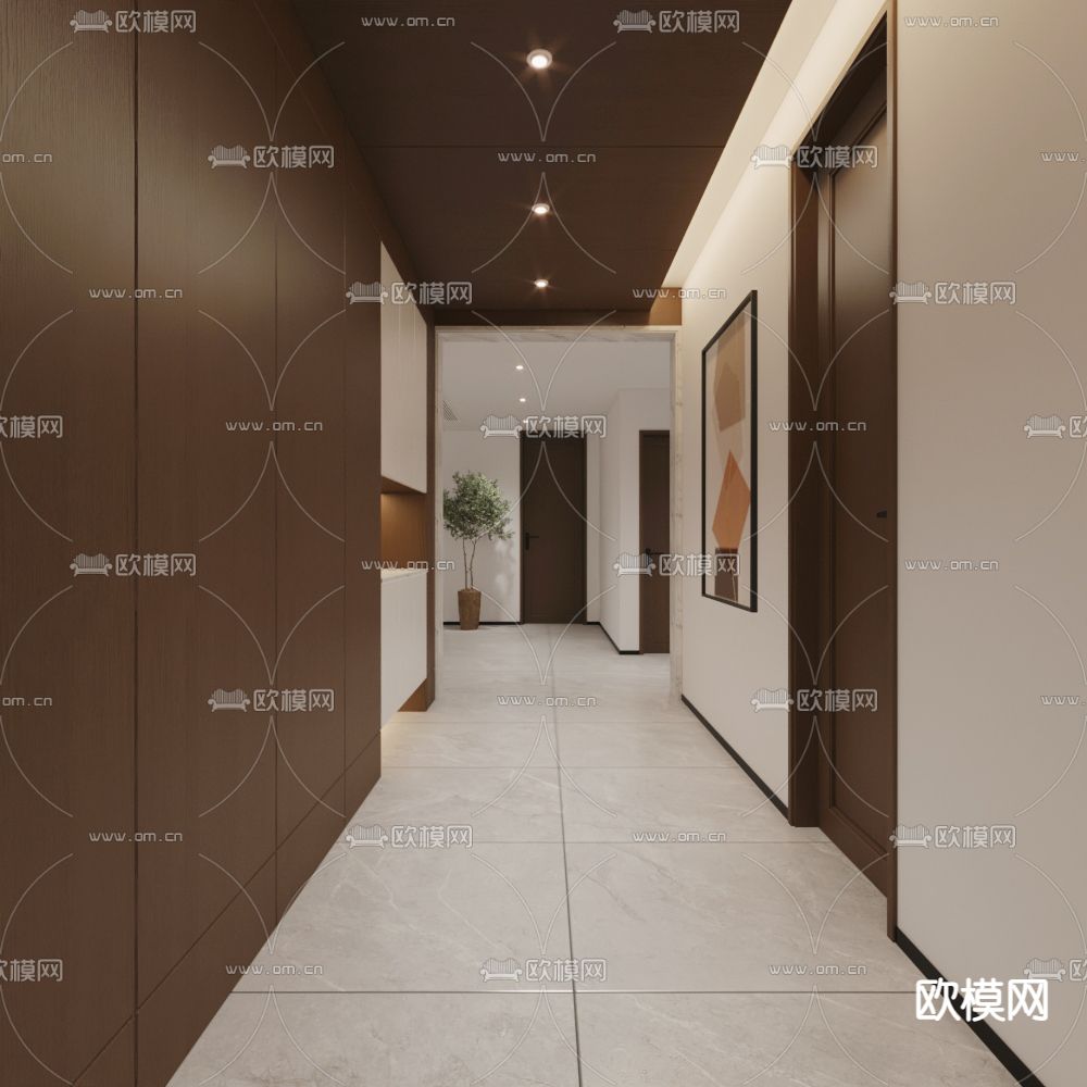 现代玄关su模型下载（渲染图2）