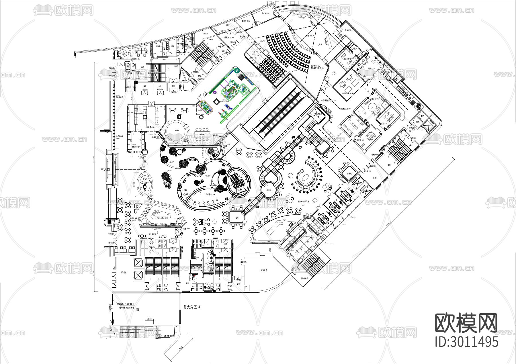 美食城cad平面图下载