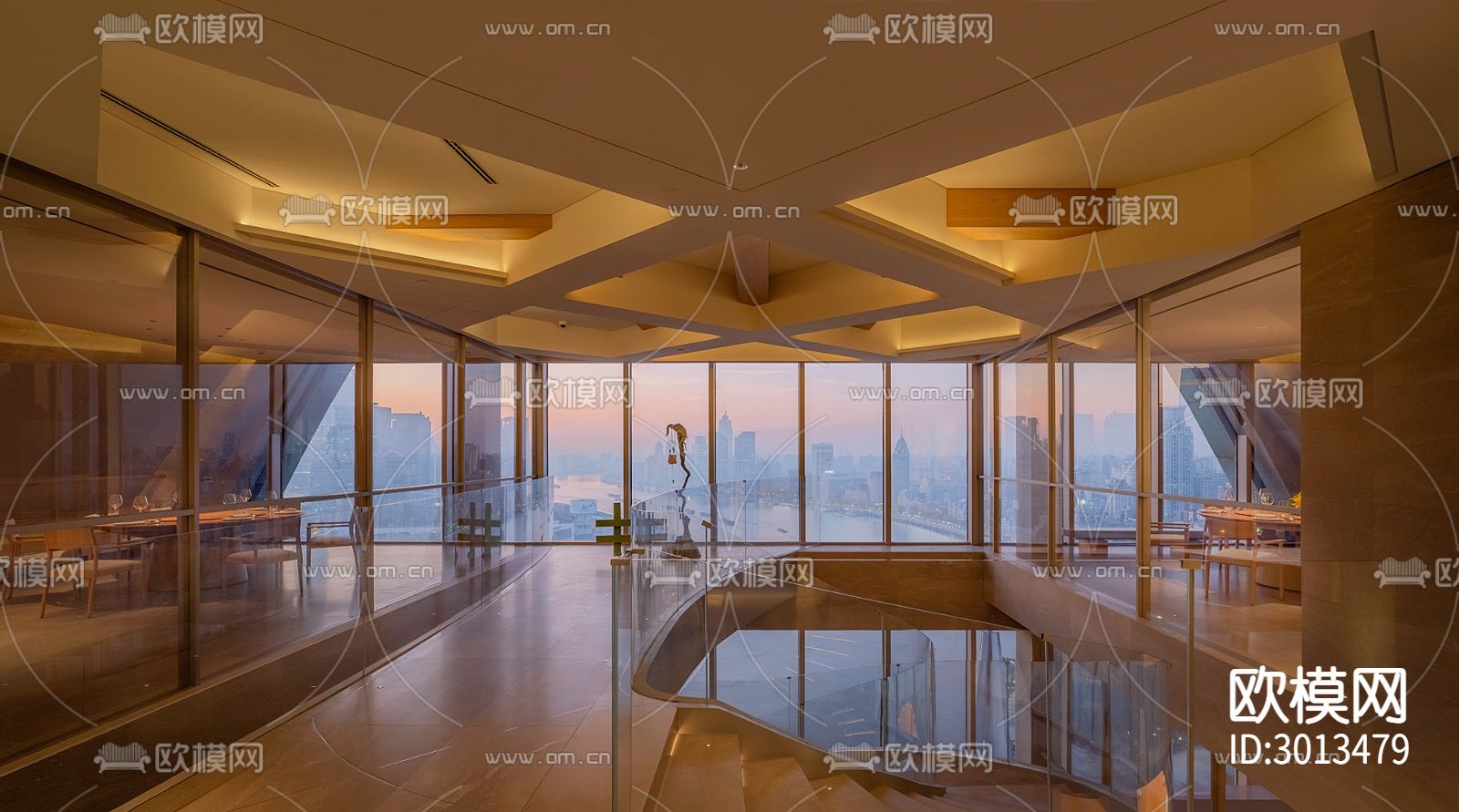 现代西餐厅效果图下载（渲染图14）