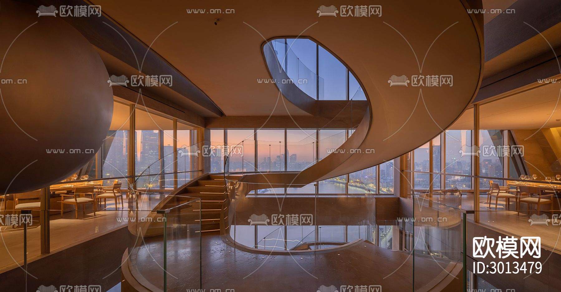 现代西餐厅效果图下载（渲染图9）