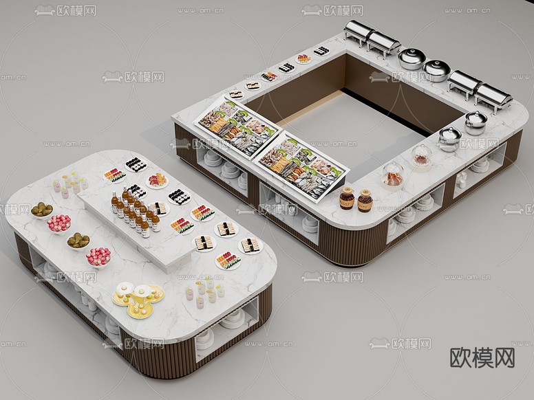 自助餐廳 取餐臺(tái)3d模型下載
