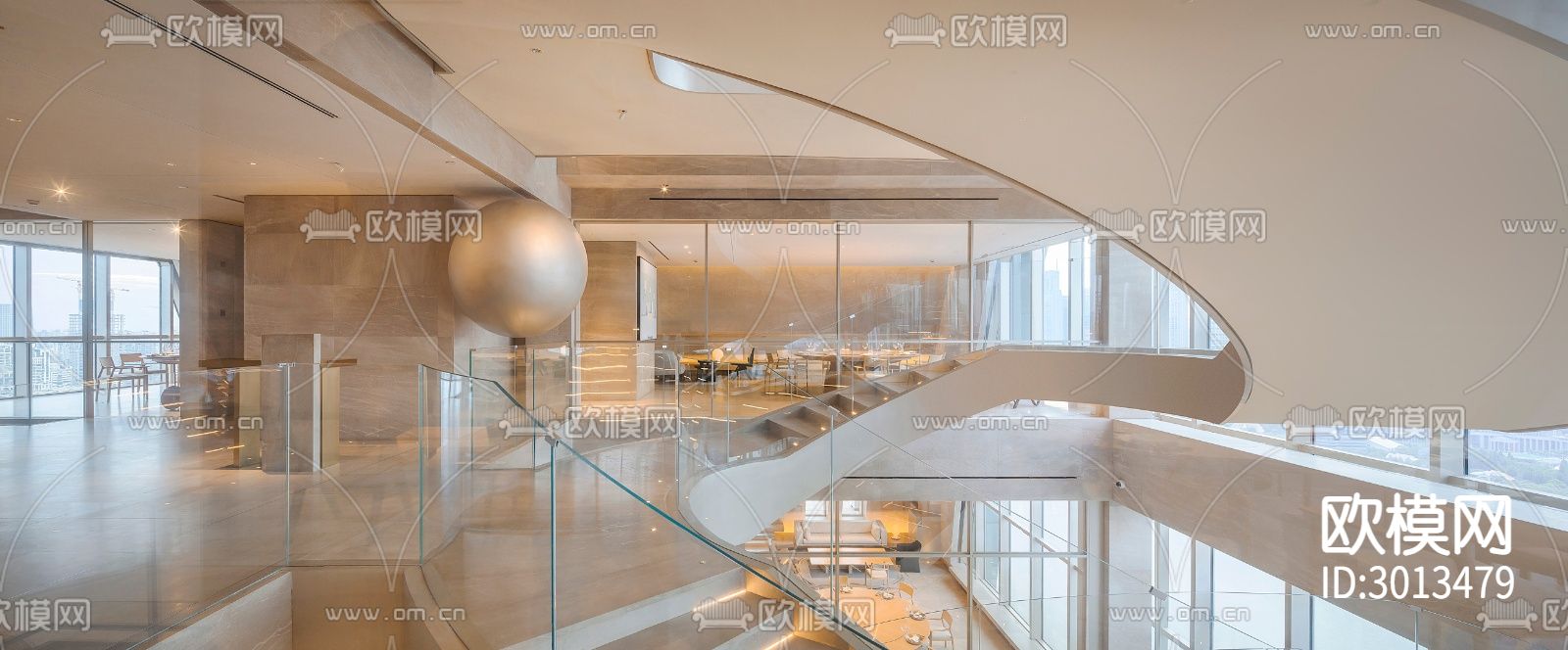 现代西餐厅效果图下载（渲染图4）