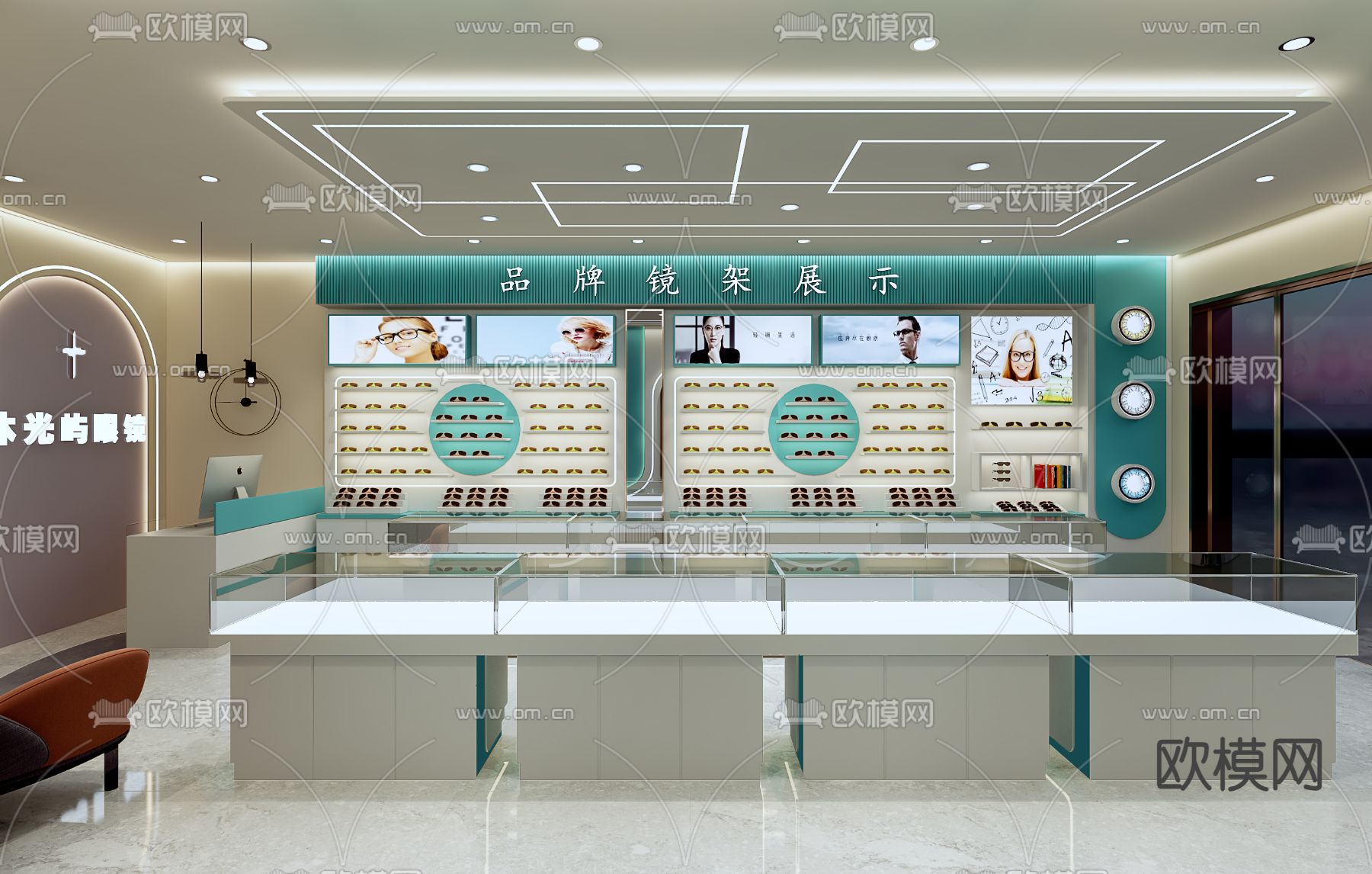 现代眼镜店3d模型下载（渲染图2）