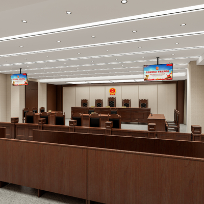  现代法院 审判法庭su模型 