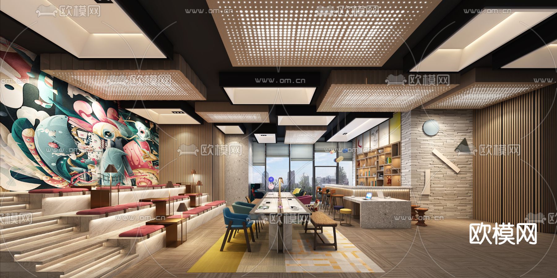 休息区 阅读室3d模型下载