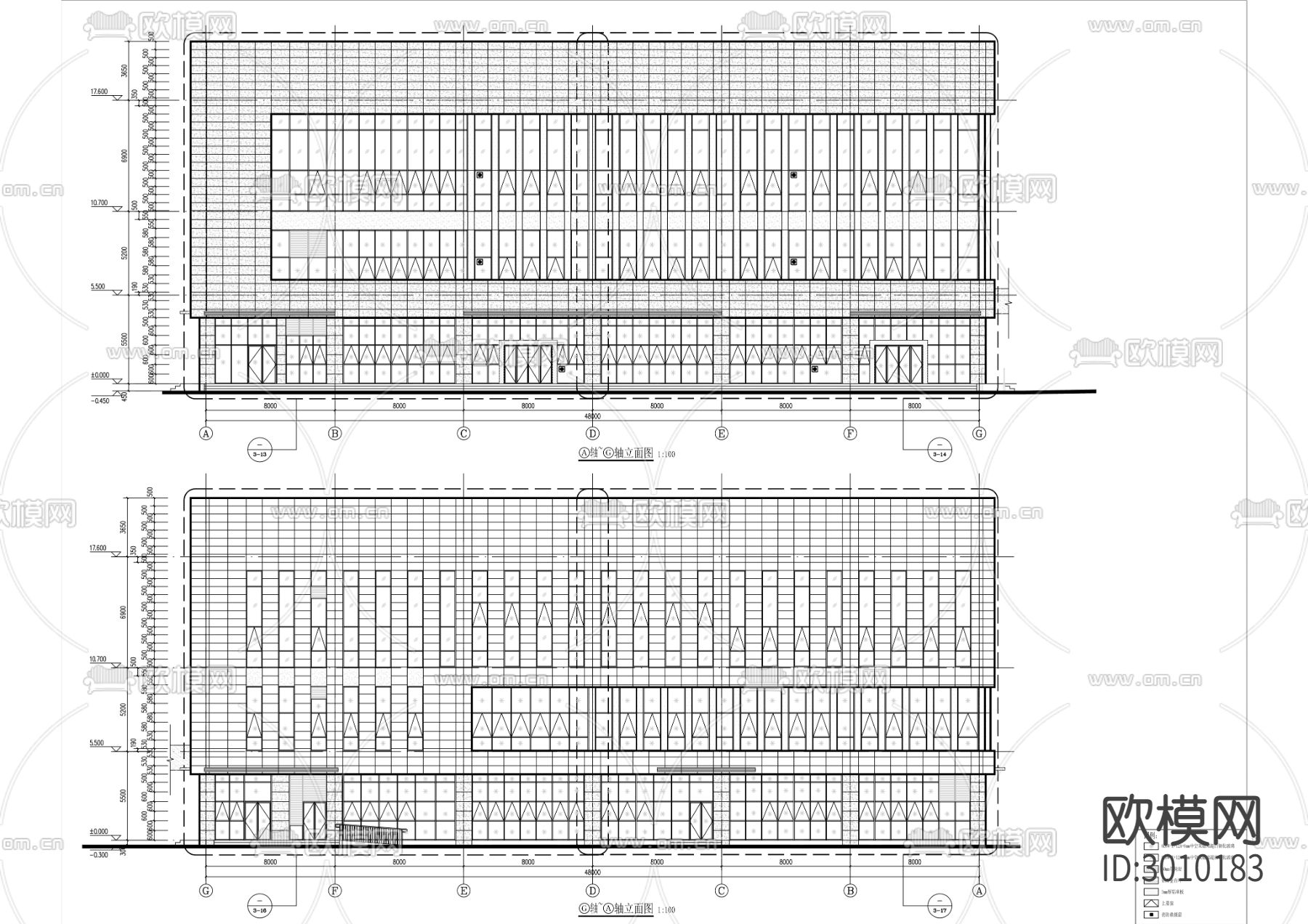 海东院区一期项目幕墙工程cad施工图下载（渲染图7）