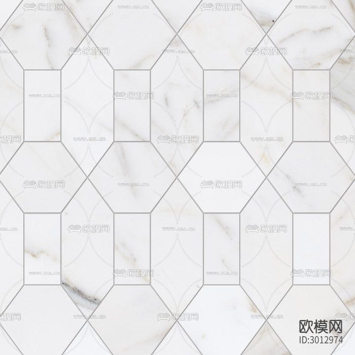 白色拼花瓷砖 墙砖贴图下载