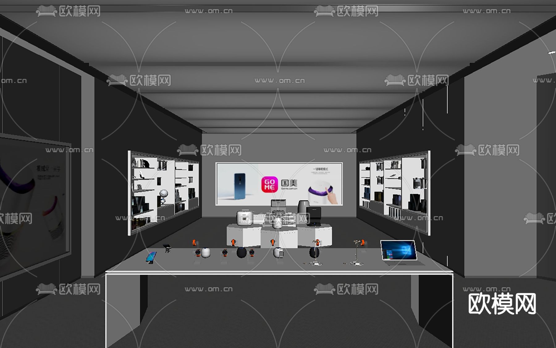 电子数码专卖店su模型下载（渲染图1）