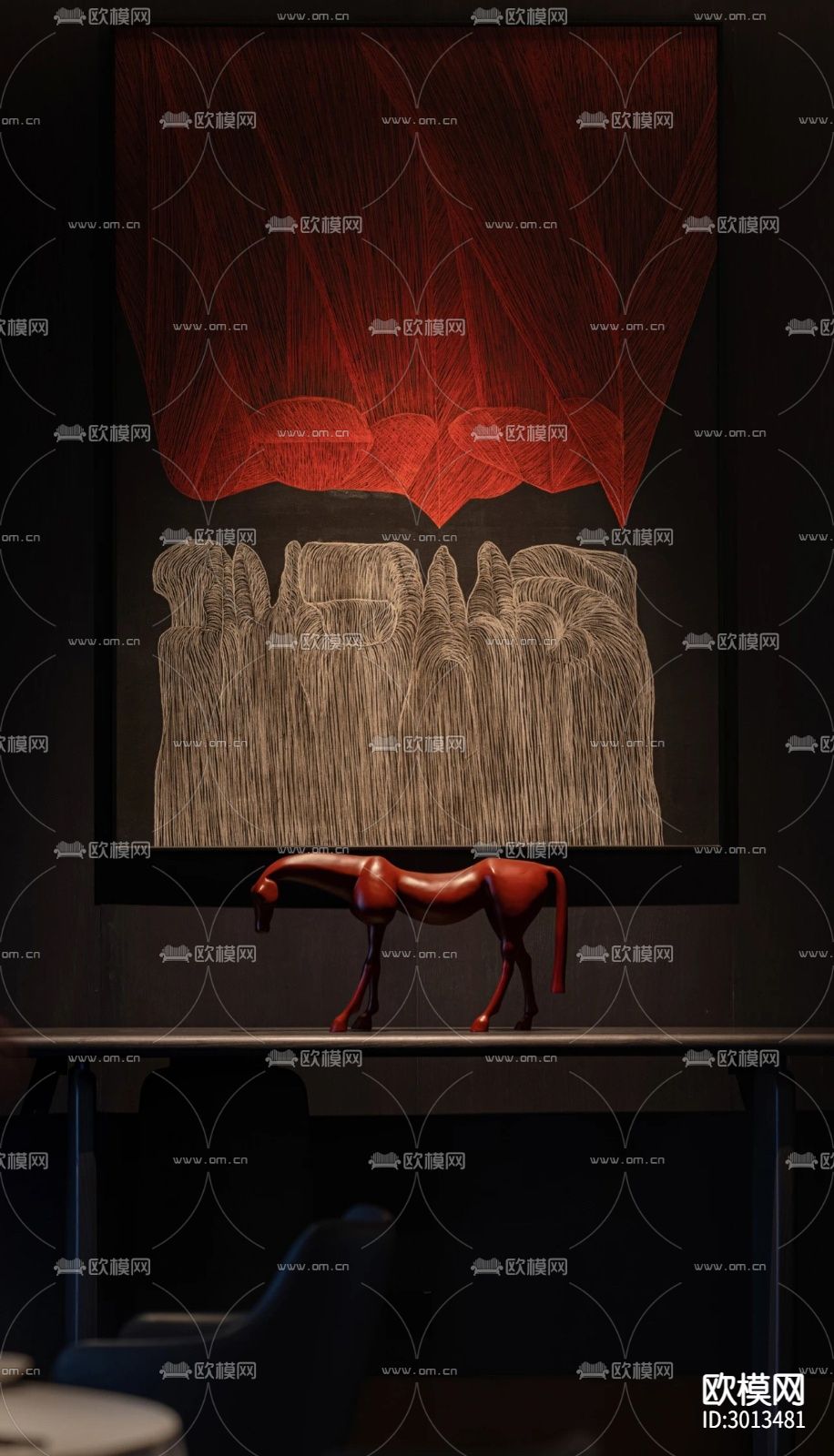 高级灰西餐厅效果图下载（渲染图3）