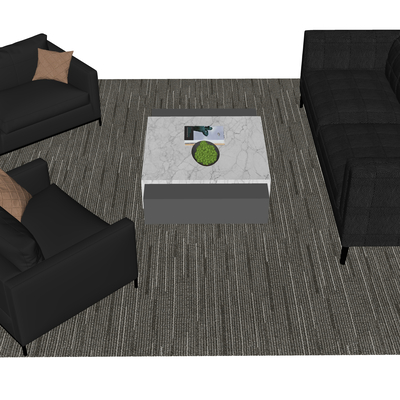  办公休闲沙发su模型 