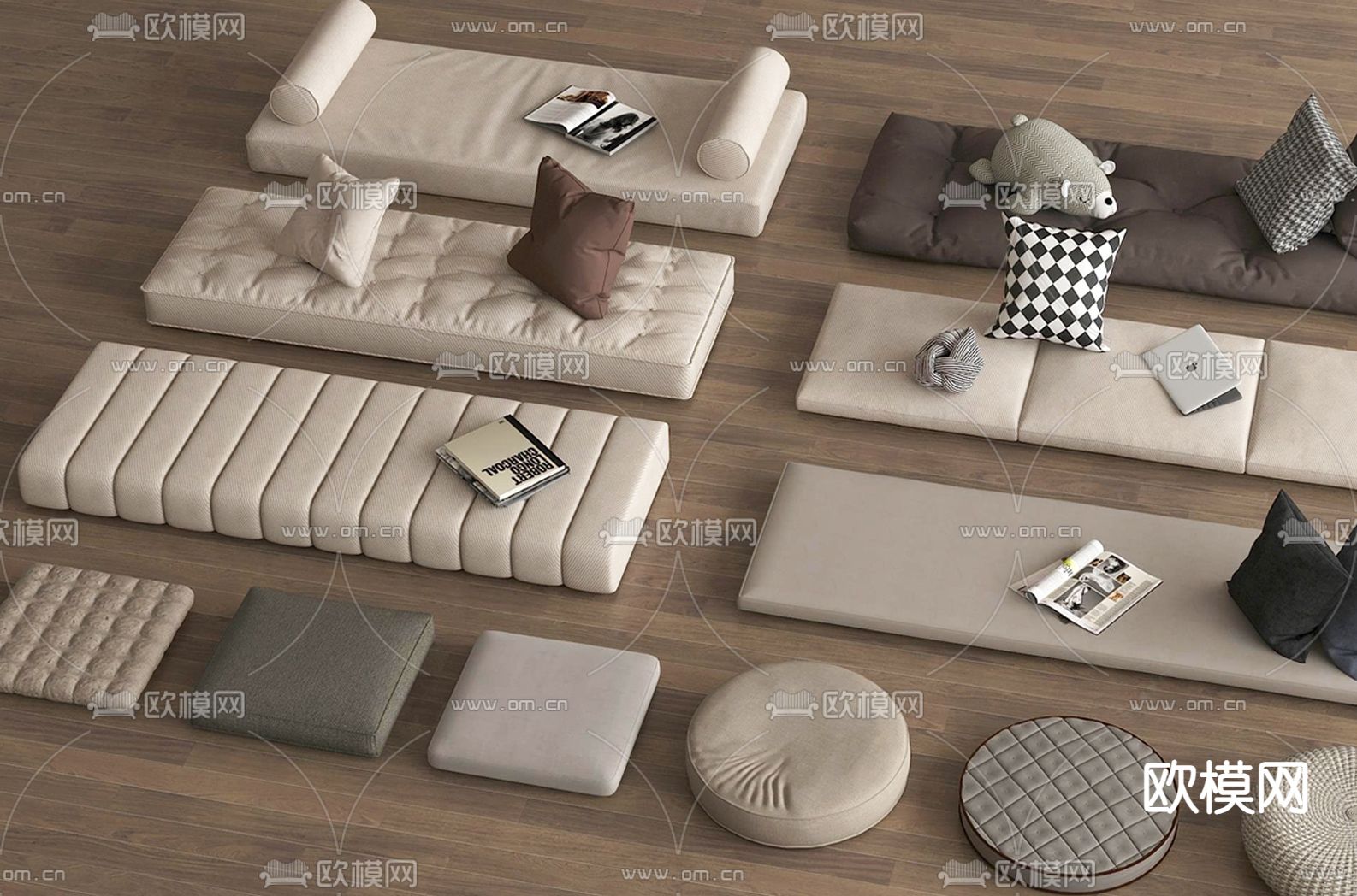 飘窗垫 坐垫su模型下载（渲染图2）