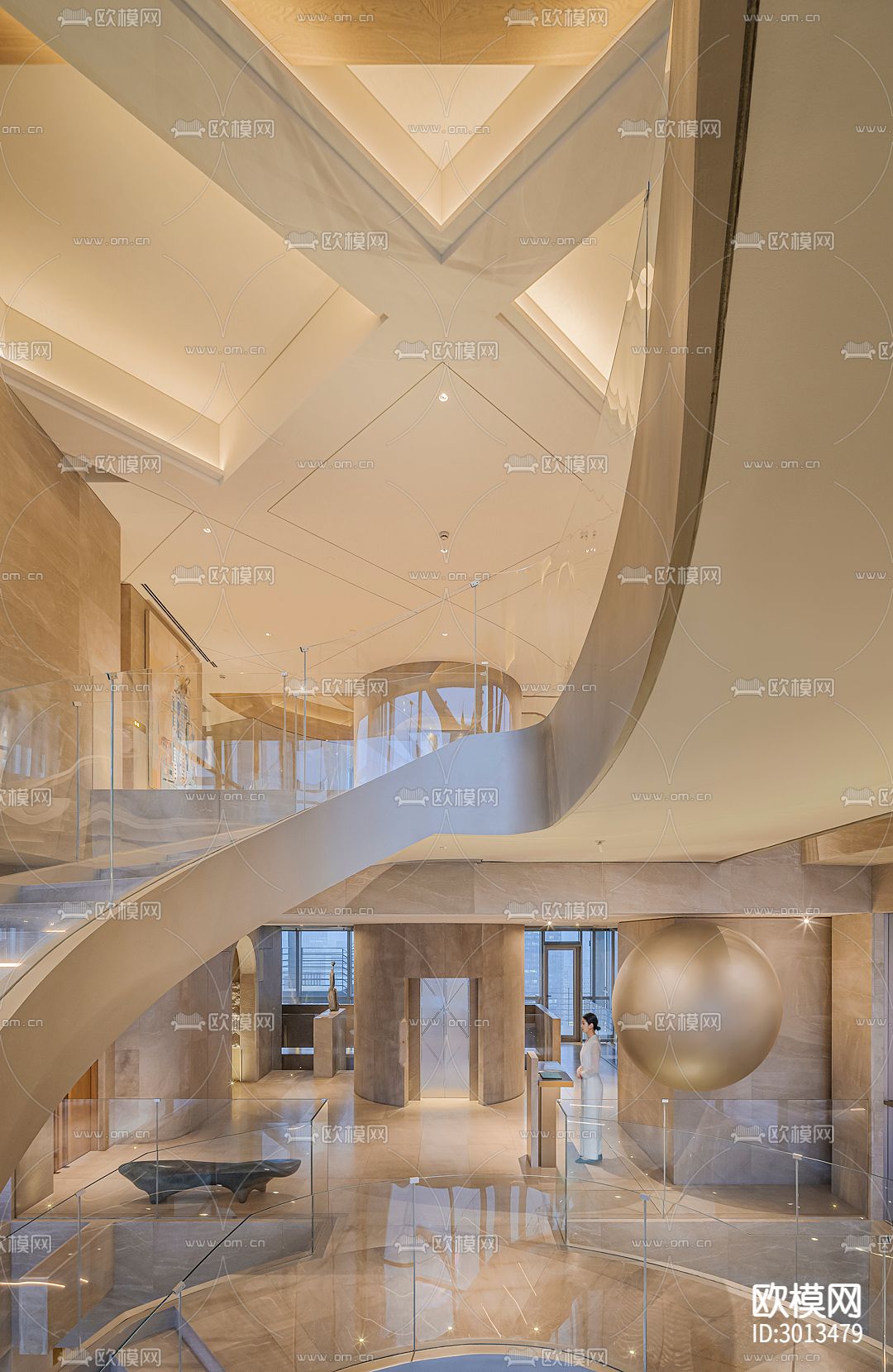 现代西餐厅效果图下载（渲染图13）