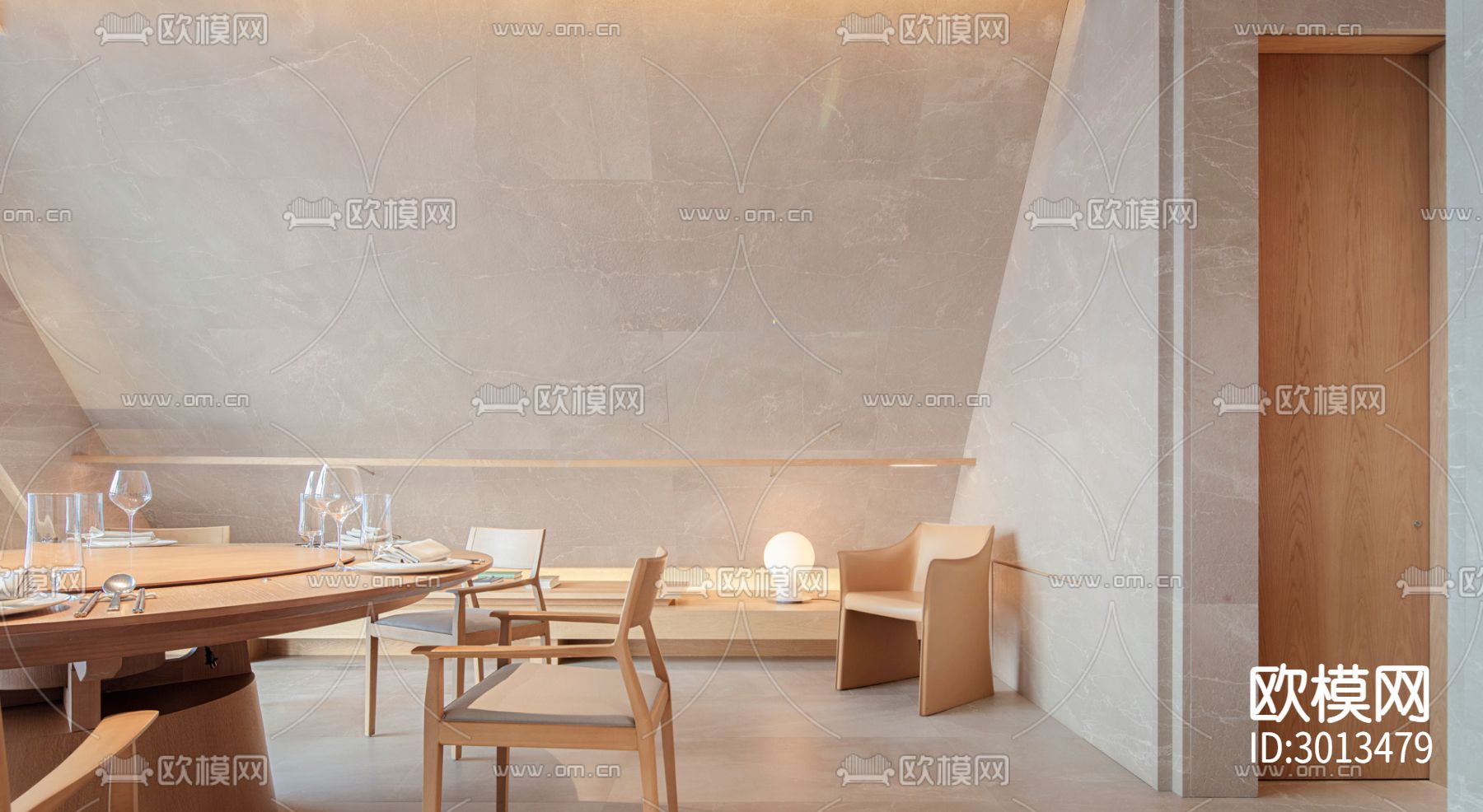 现代西餐厅效果图下载（渲染图11）