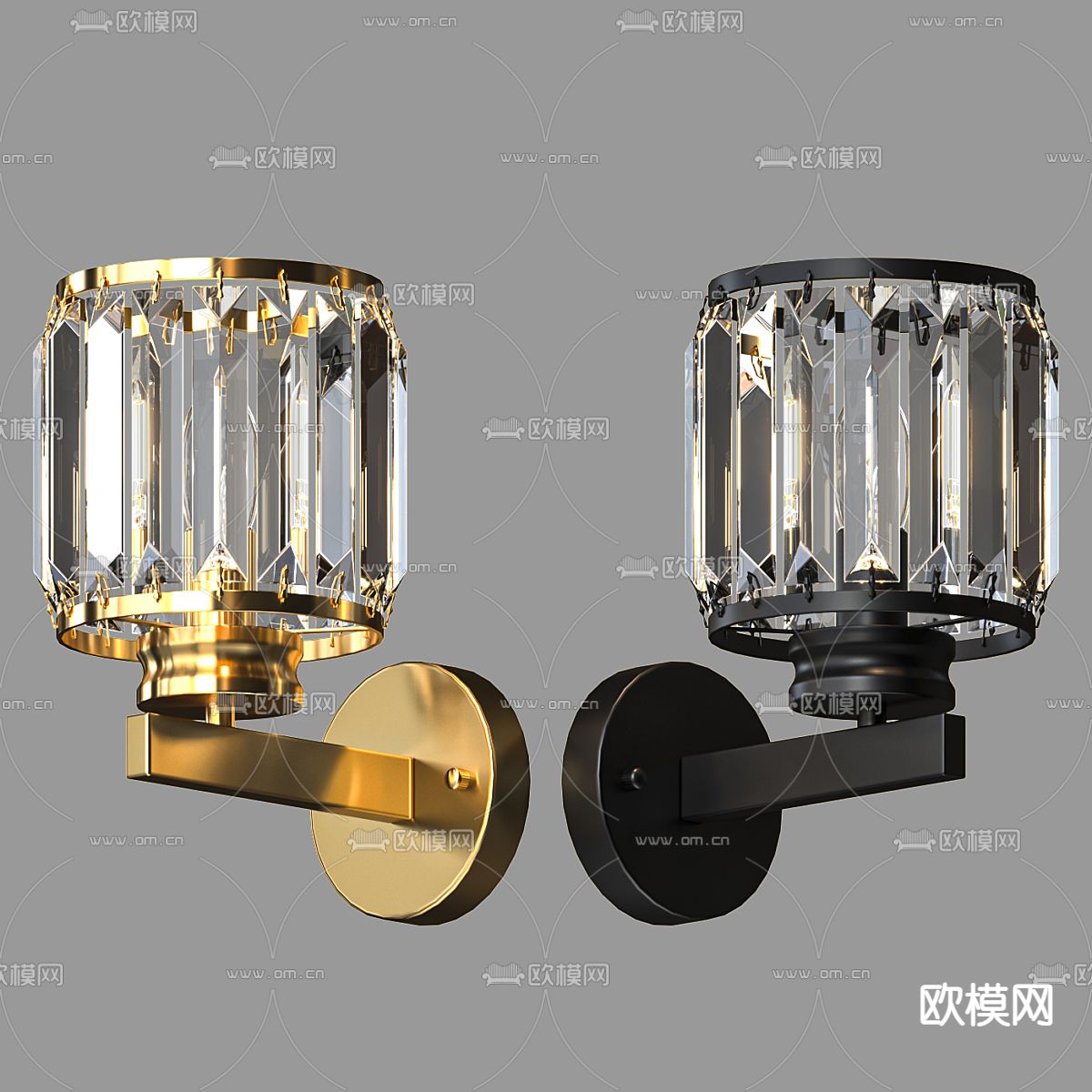 轻奢壁灯 玻璃壁灯3d模型下载