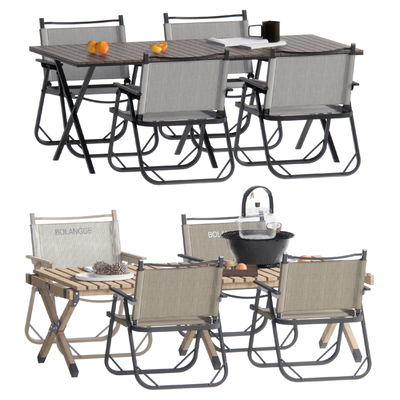  户外桌椅 露营椅 折叠椅su模型 