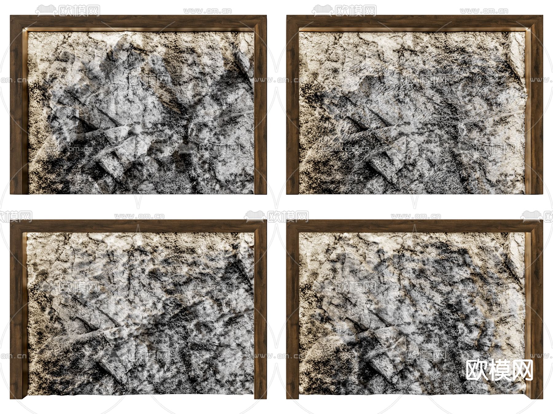 现代毛石墙面su模型下载（渲染图2）