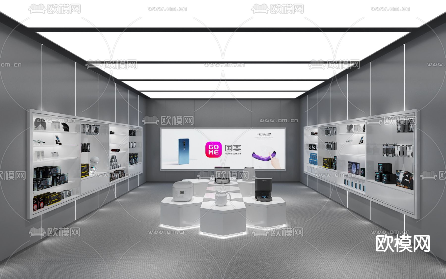 电子数码专卖店su模型下载（渲染图2）
