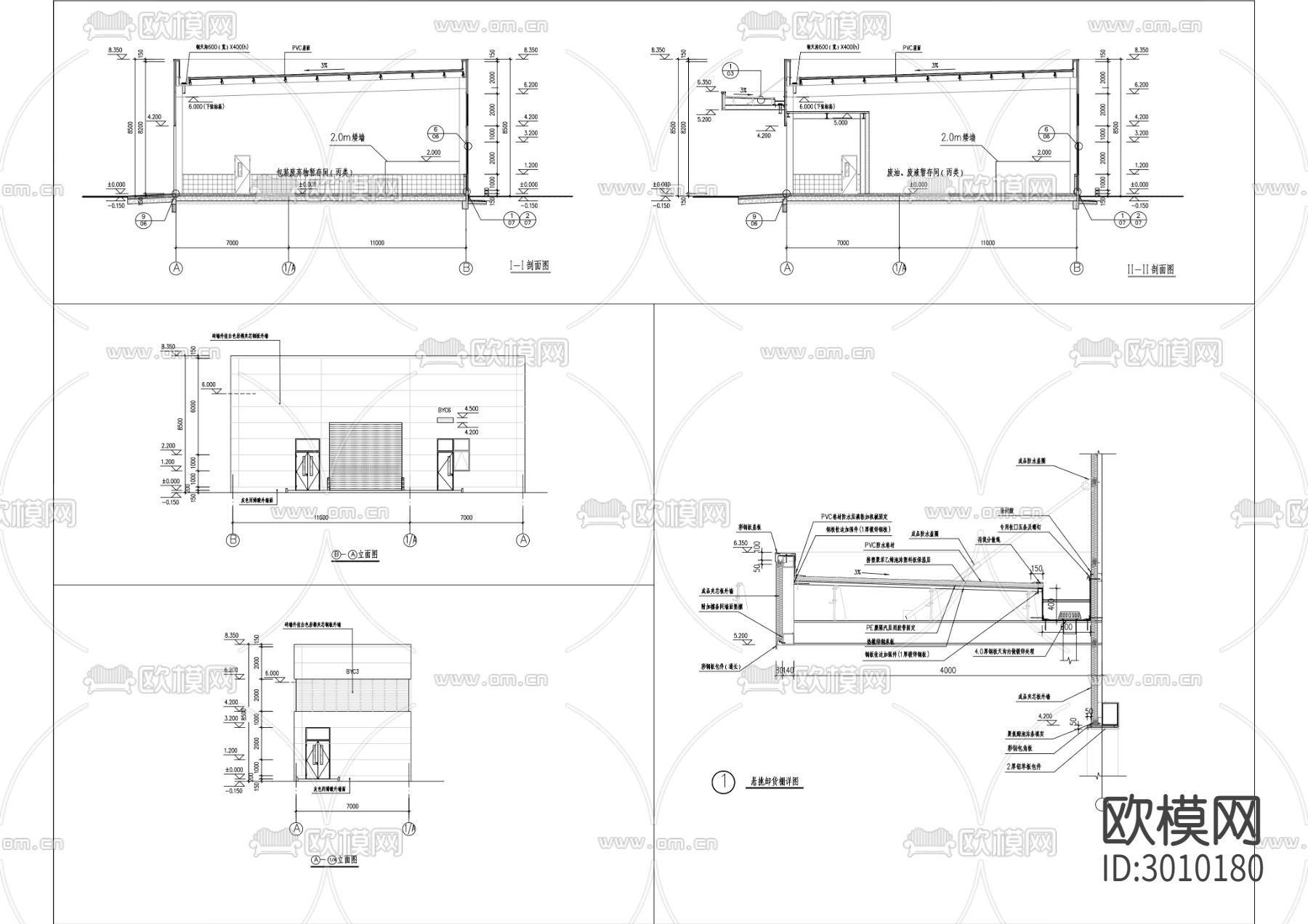 广汽本田开发区工厂能扩新建厂务站cad施工图下载（渲染图3）