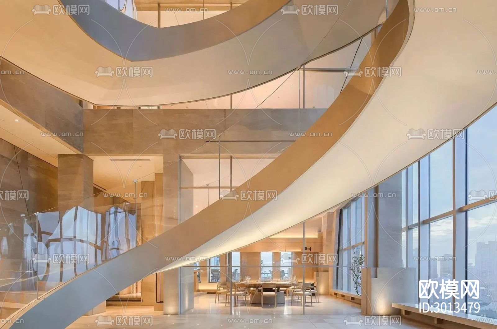 现代西餐厅效果图下载（渲染图16）