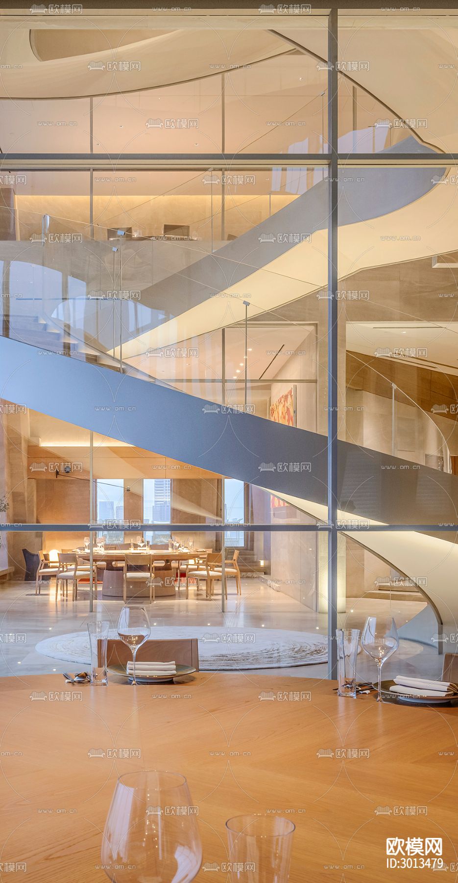 现代西餐厅效果图下载（渲染图5）