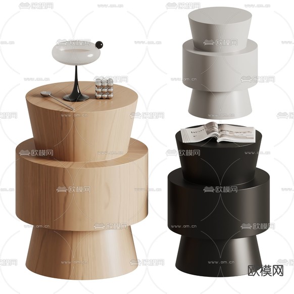 现代边几 角几 圆几 桌几3d模型下载