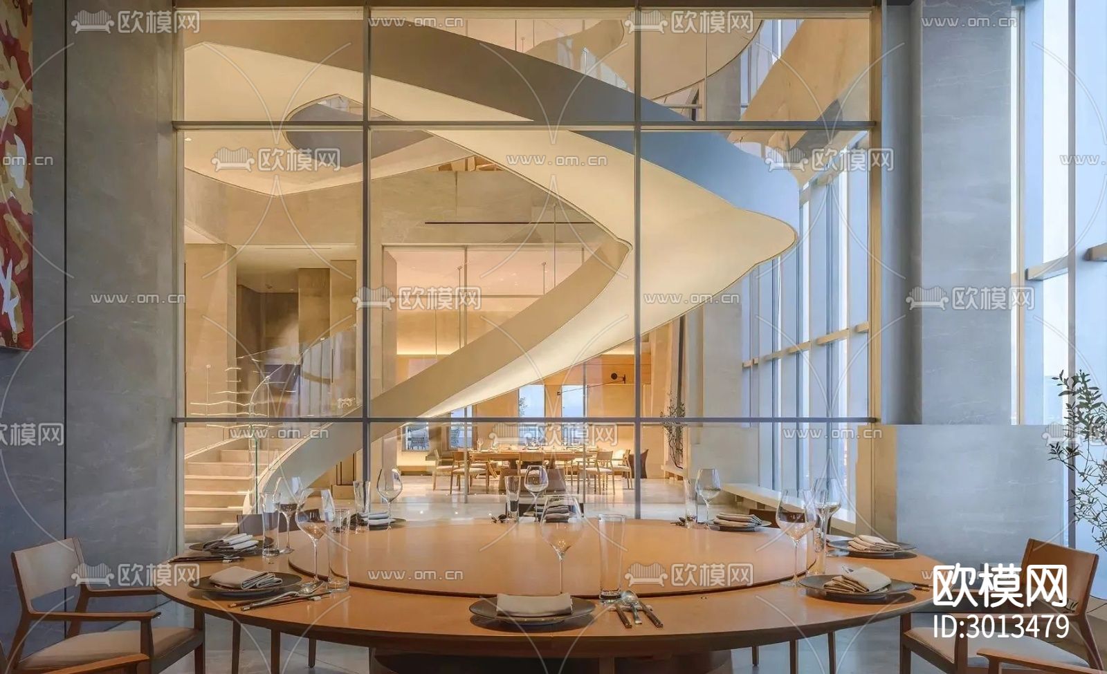 现代西餐厅效果图下载（渲染图15）