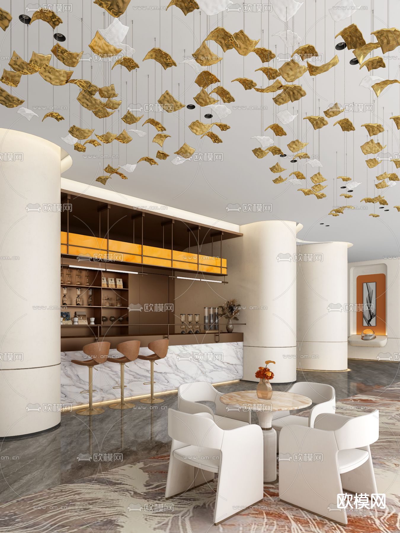 派尚设计 售楼处洽谈区3d模型下载