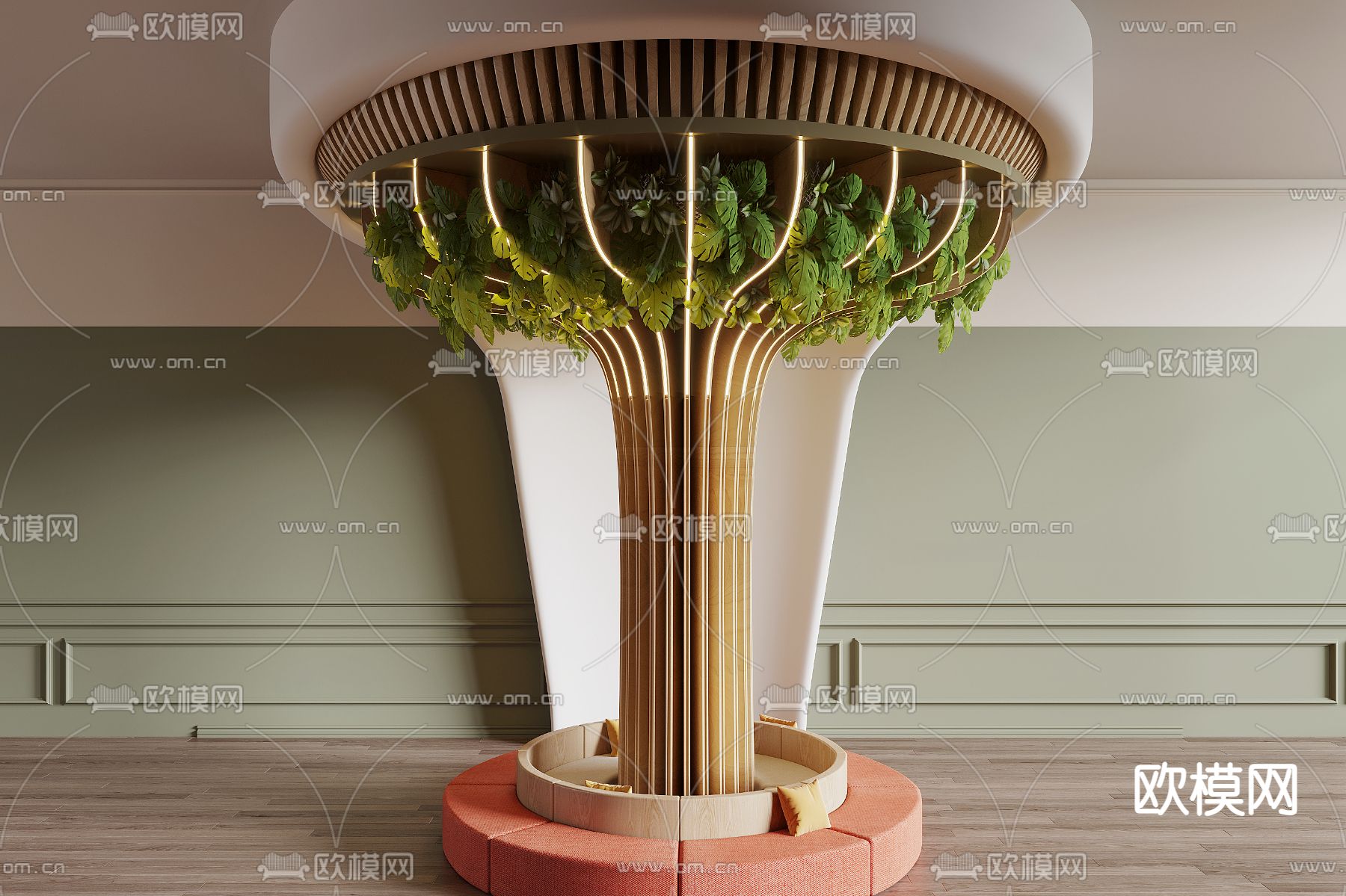 装饰柱子 异形柱 造型柱 绿植柱3d模型下载