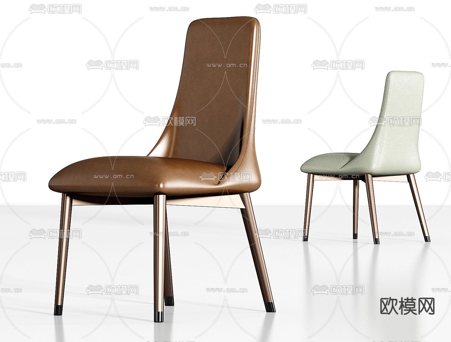 皮革椅子 餐椅3d模型下载