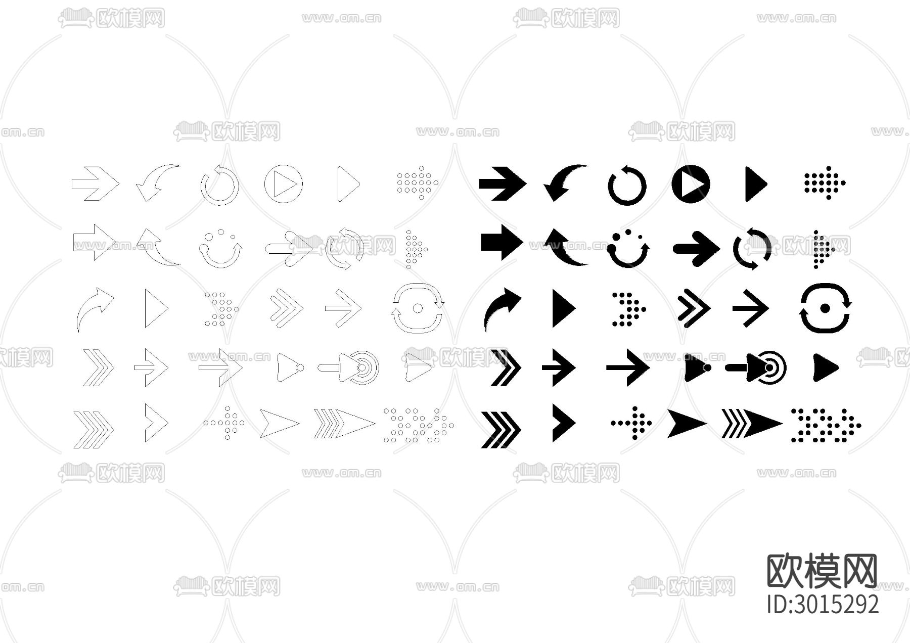 方向方位标牌指示图块cad图库下载（渲染图2）