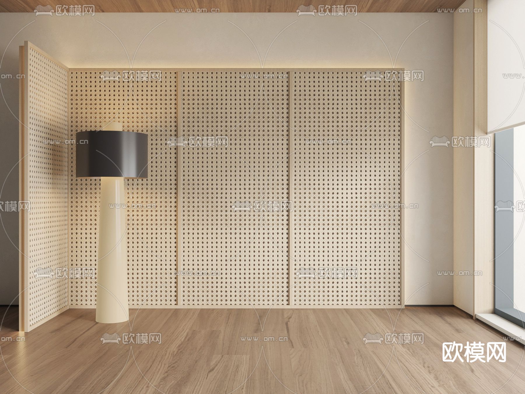 侘寂屏风 镂空隔断3d模型下载