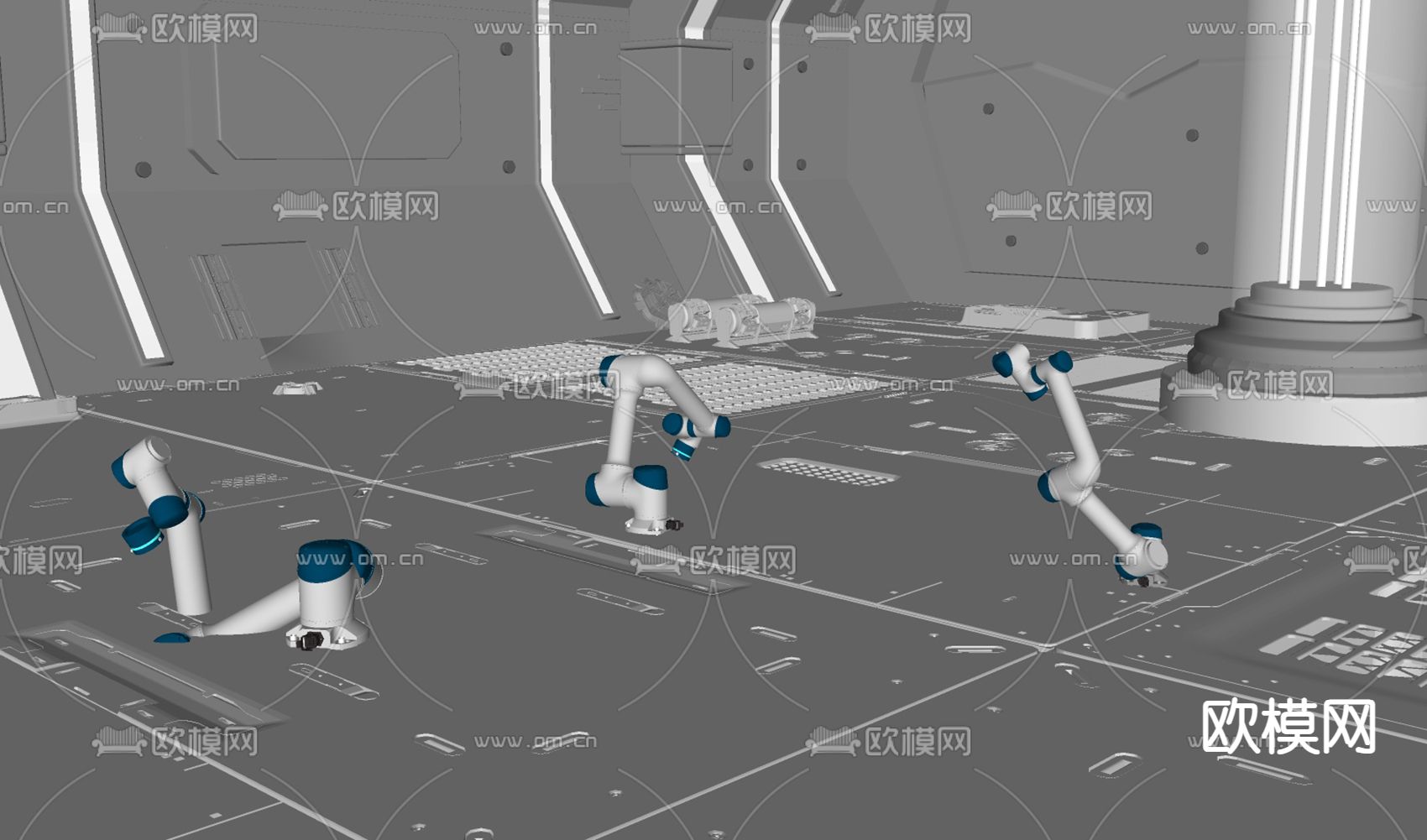 多轴机械臂 机器人su模型下载（渲染图1）
