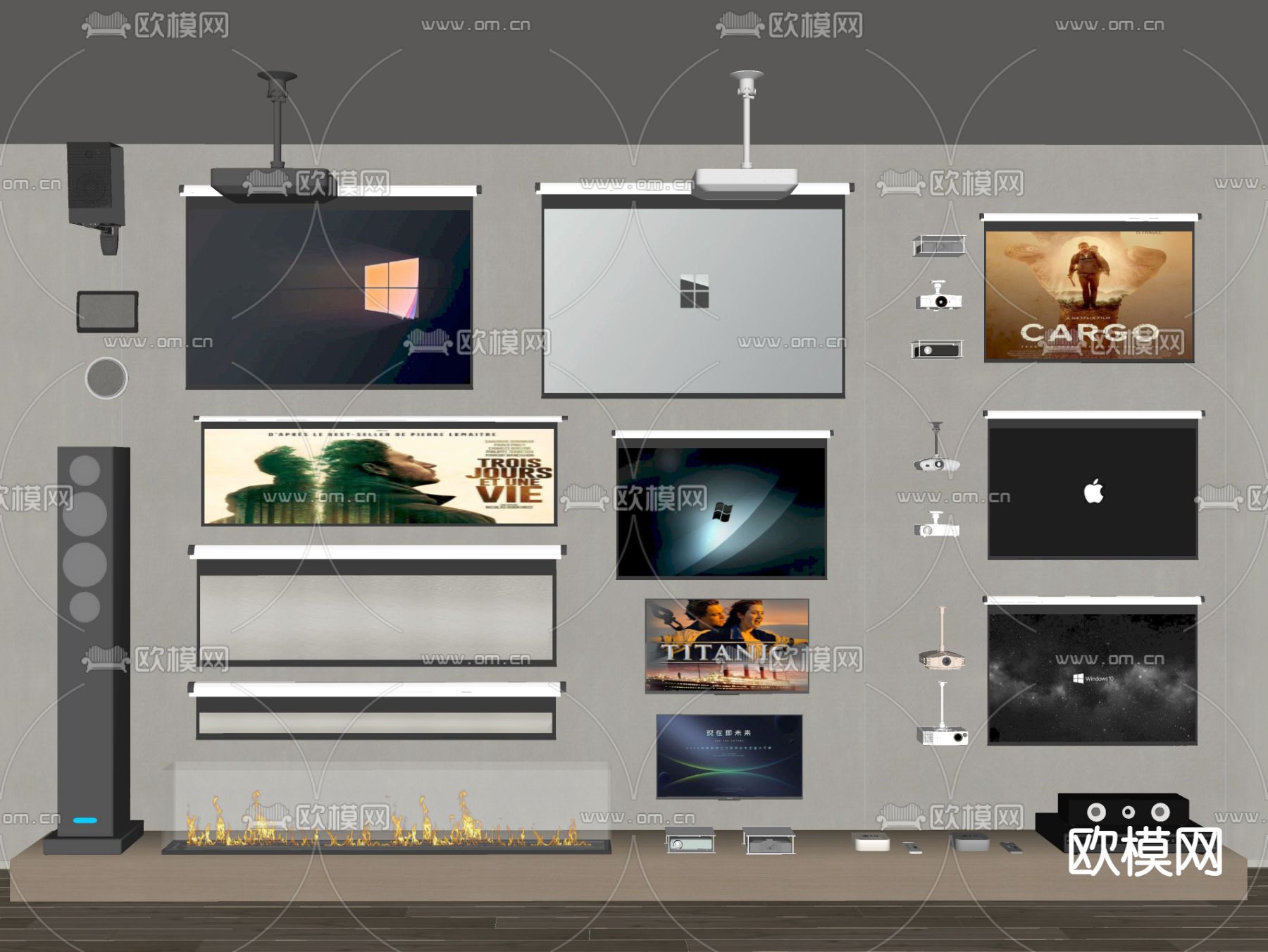 投影设备 投影仪 音响su模型下载（渲染图1）